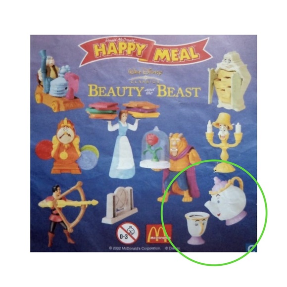 NIB Vtg Disney’s Beauty & the Beast McDonalds Happy Meal Toy 6-Mrs. Potts & Chip - Picture 4 of 9
